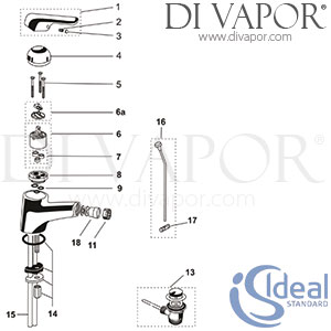 Ideal Standard Sandringham/Sl Bidet Mixer Tap Spare Parts - IDL DV 277